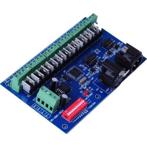 Hot LED controller Constant pressure plate common WS-DMX-18CH controller DC12V-24V 18A