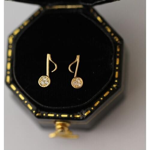 9K Real gold Music musical Exquisite Woman earring