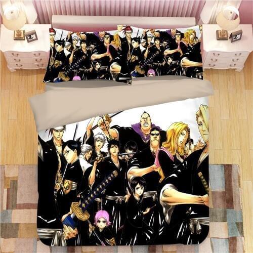 Anime Bleach Duvet Cover Set Comforter Bedding Sets Luxury manga kawaii Bedding Set with 1 Duvet Cover and 2 Pillowcases