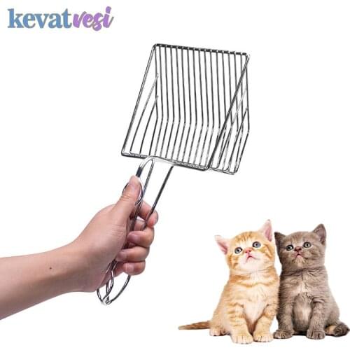 Cat Litter Scoop Stainless Steel Metal Pet Cat Cleanning Tool Quickly Filter Cat Litter Shovel Cleaning Pets Feces Supplies