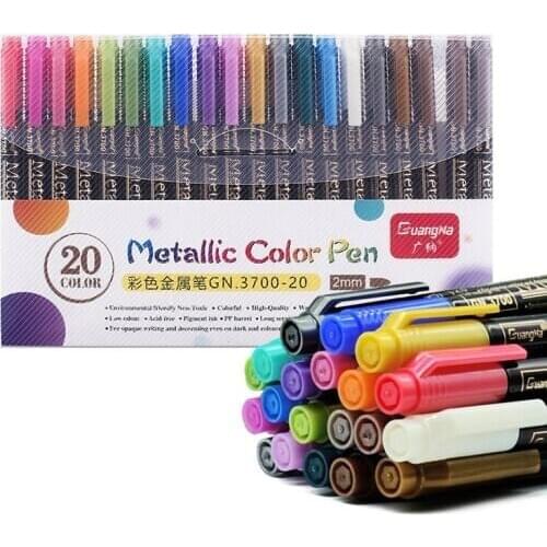 20 Colors Multifunction Pens for Drawing Creative DIY Marker Pens for Children Color Calligraphy Pen Metallic Color Marker Pen