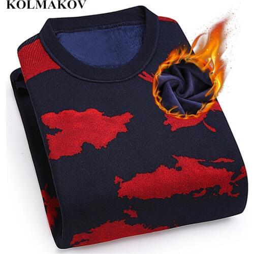 KOLMAKOV Mens Clothing New Mens Sweaters 2019 Winter Cashmere Sweater For Men XXXL O-neck Pullovers Knitted Sweater Masculino