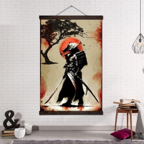Wall Art Posters and Prints Scroll Framed Painting Wall Pictures Canvas Painting Decorative Picture Japan Collection Samurai Art