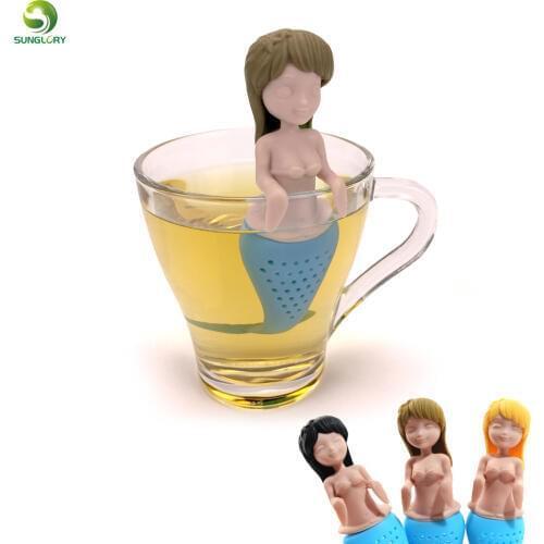 New Sexy Silicone Mermaid Tea Infuser Tea Filter Diffuser Reusable Tea Strainer Spice Loose Tea Leaf Herbal Tool Teapot Teabags