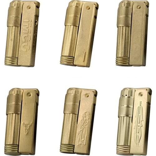Authentic IMCO Gasoline Lighter New Austrian Retro Vintage Original Copper Knurled Windproof Kerosene Lighters Oil Cotton Stock