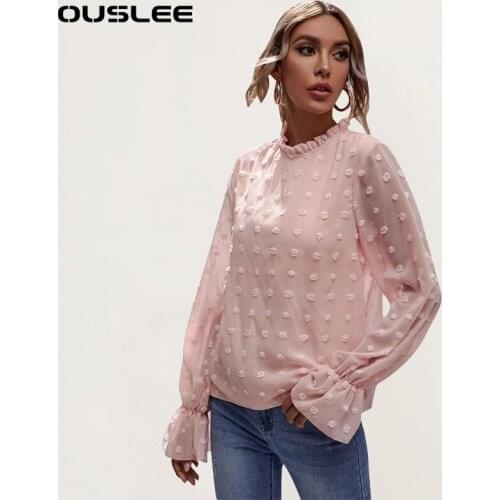 Блузки в горошек OUSLEE China At AliExpress