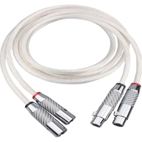 5N OCC Silver White Carbon Fibre XLR Balance Audio Cable for Home Theater DVD TV Amplifier CD