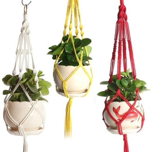 Hanging Plant Handmade Macrame Plant Hanger Hanging Planter Hanging Basket FlowerPot Planter Hanger Courtyard Garden Wall Decor