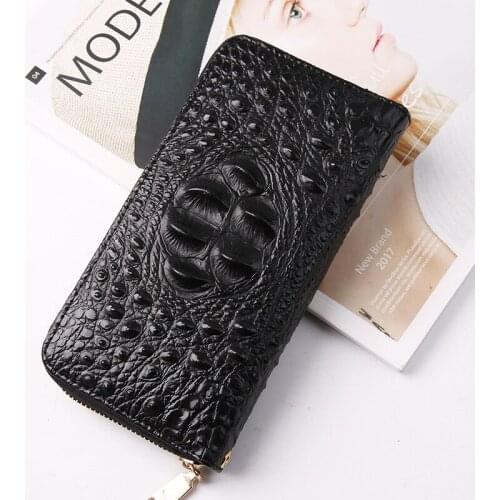 Luxury Alligator Pattern Split Leather Clutch Bag Mens Wallets Business Handbag Crocodile Male Clutch Wallet Card Holder Purse