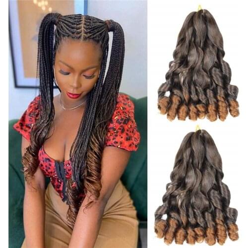 Synthetic French Curly Bulk Spiral Curls 14'' 22'' Crochet Braids Hair High Temperature Loose Wave Braiding Hair Extensions