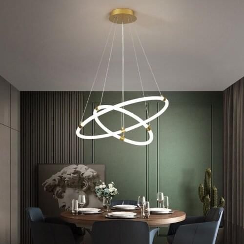 Modern Acrylic Rings Led Pendant Lights Living Room Decor Led Pendant Lamp Indoor Hanging Lights Fixtures Suspension Luminaire