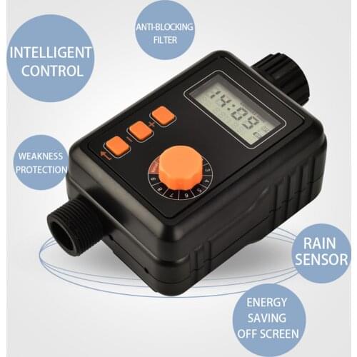 9-Timing Sets Water Timer With Rain Sensor And Digital Display For Garden Lawn Watering System Irrigation Timer
