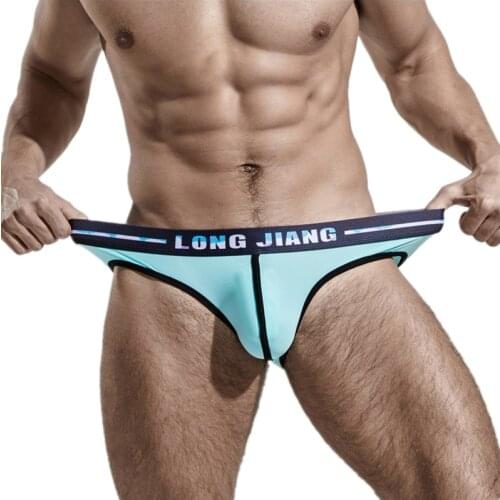 Sexy Briefs Shorts Men Underwear Ice Silk Panties Man Patchwork Mid-Rise U Convex Pouch Underpants Cueca Calzoncillos S-XL