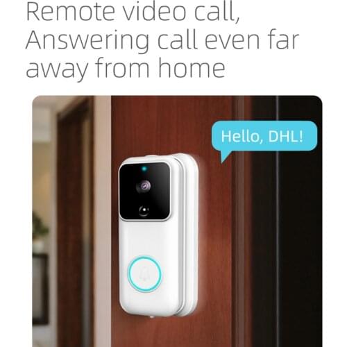 Tuya Smart Video Doorbell Wifi Audio Door Bell Pir Infrared Night Vision Intercom Doorbell APP Remote Monitoring Install-free