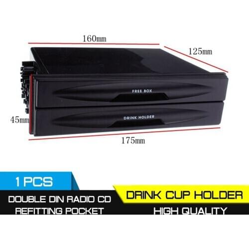 Universal Car Auto Plastic Double Din Radio Kit For Pocket Drink-Cup Holder & Storage Box