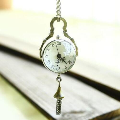 Vintage Bronze Quartz Ball Glass Pocket Watch Necklace Chain Steampunk 2018 New Pattern Men Women Quartz Pocket Watch Relojes