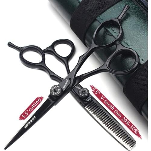 5.5/6 inch hairdressing scissors japan 440c scissors set designer cut and thin sharp wear-resistant stainless steel custom logo