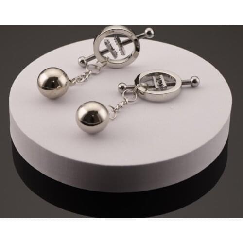 Metal Nipple Clamps Clips Gravity ball Breast Torture slave BDSM Breast Bondage restraint Sex Toy For Women Couple Play Game 18