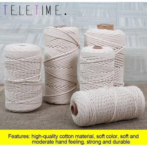 1-10MM Beige Cotton Cord Rope Braided Round Macrame Rope String Natural Cotton Cord for DIY Home Wedding Handmade Accessories