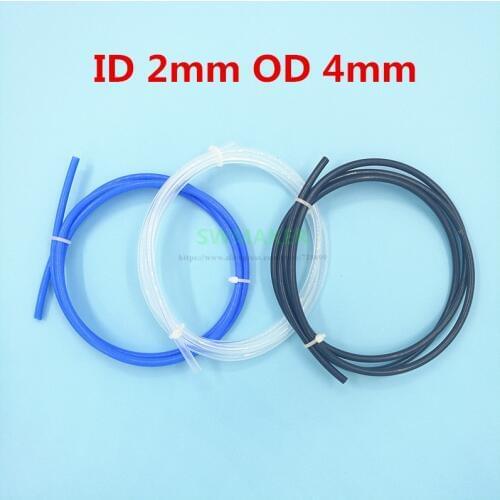 1 meter Blue/clear/ black color PTFE Tube PiPe to J-head hotend Rostock Bowden Extruder Throat For 1.75mm ID 2mm OD 4mm