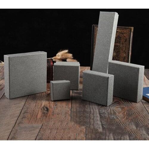 10 Pack/Lot Grey Kraft Paper Jewelry Boxes Vintage Design Earrings Ring Necklace Gift Box Christmas GIft Cases