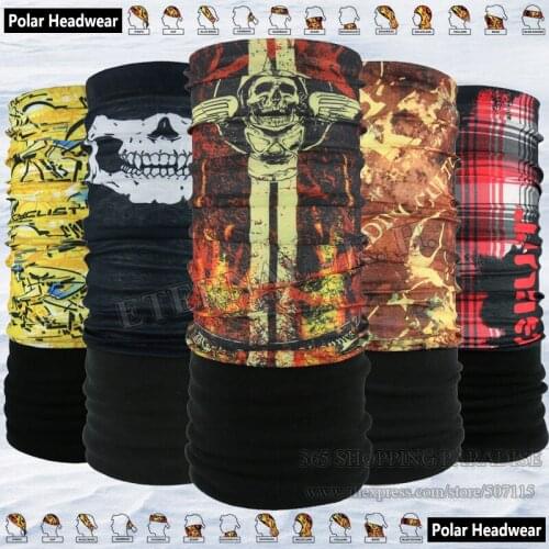 10pcs/lot Mixed Fashion Design Autumn Winter Outdoor Magic Motorcycle Mask Bandanas Multifunction Polar Fleece Headwear