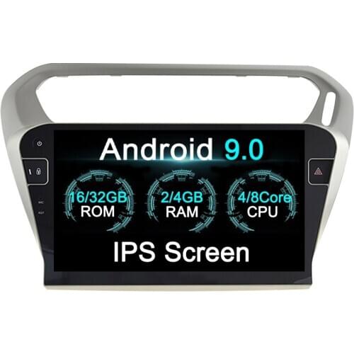 2 Din DVD Player Android 9.0 Car Radio for Peugeot 301 2014-2017 for Citroen Elysee 2014-2017 GPS Navigation Headunit