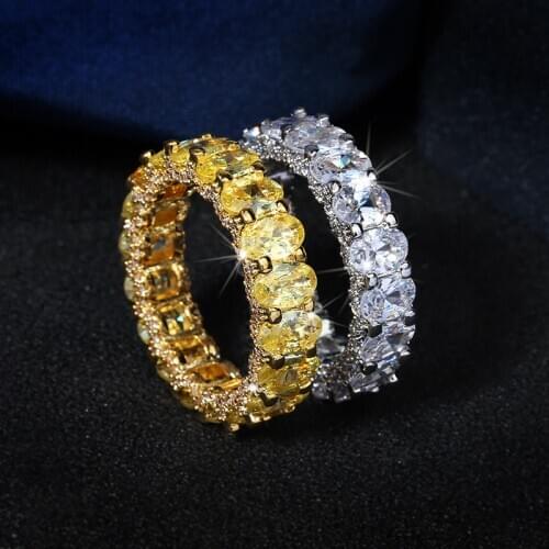 2020 popular hip-hop white zircon ring fashion mens zircon ring exaggerated personality ring for women jewelry gift