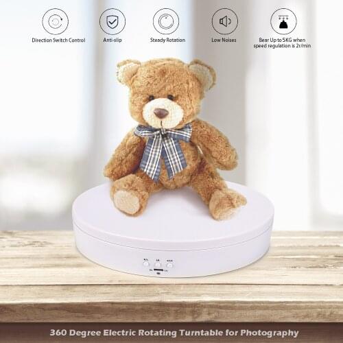 360 Degree Electric Rotating Turntable for Photography Products Display Jewelry Cake and Collectibles Motorized Rotating Display
