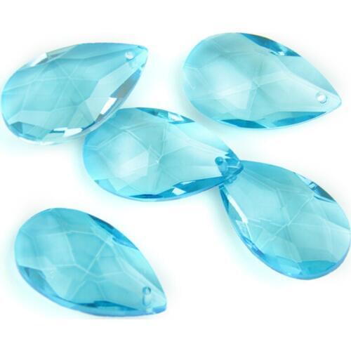 50mm 20pcs Aquamarine Drop Shape Glass Teardrop Crystal Stone For Home Wedding Lamp Decoration