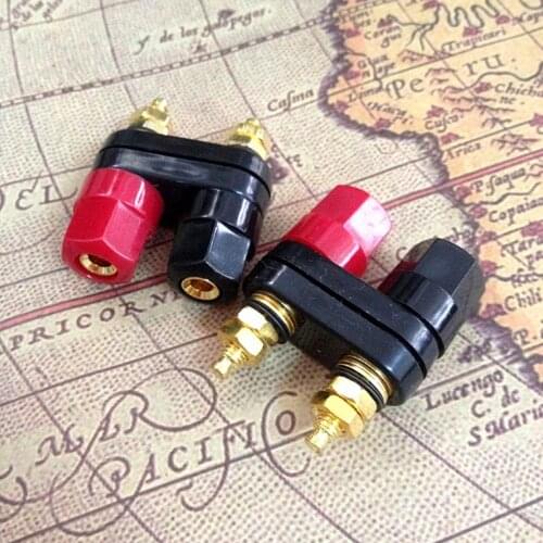 50PCS Quality Banana plugs Couple Terminals Red Black Connector Amplifier Terminal Binding Post lotus Banana Speaker Plug Jack