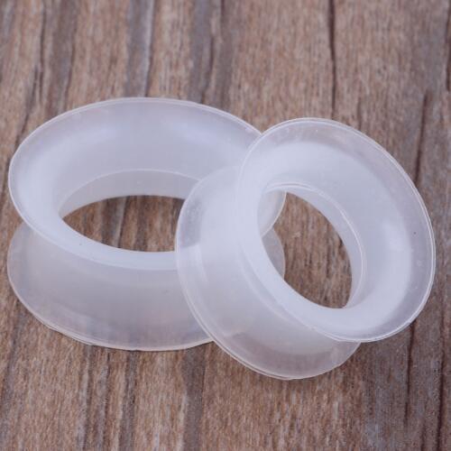 White Soft Silicone Plug Tunnel Body Jewelry 96pcs/lot Mix 12 Sizes Ear Gauges Double Flare Ear Expander Piercing
