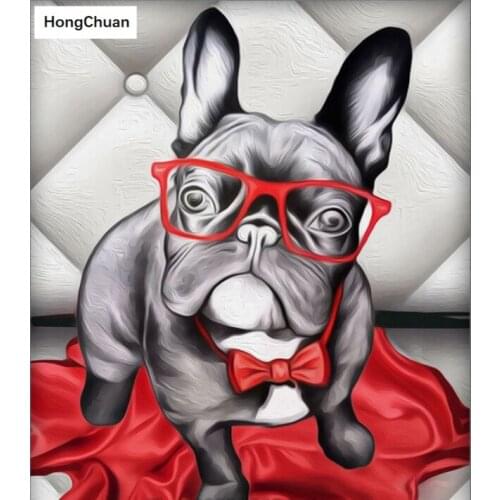 Fast delivery cute puppy square/round diamond embroidery mosaic DIY 5D diamond painting home decoration mural cross stitch gifts