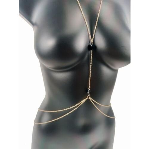 Bead Chest Chains Sexy Body Jewelry Charm Goth Body Chain Bikini for Women Summer Accessories Beach Waist Pendant Fashion Belly