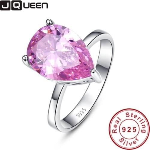 Sterling Silver 925 Ring Fashionable Genuine Mystic Pink Topaz 8.55carats cz Promise Wedding Rings for Womens