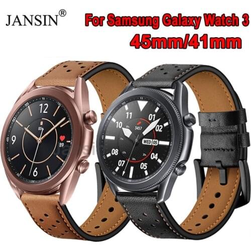 For Samsung Galaxy Watch 3 Leather Watch Band Strap for Samsung Galaxy Watch 3 45mm 41mm leather Bracelet Galaxy watch3 band