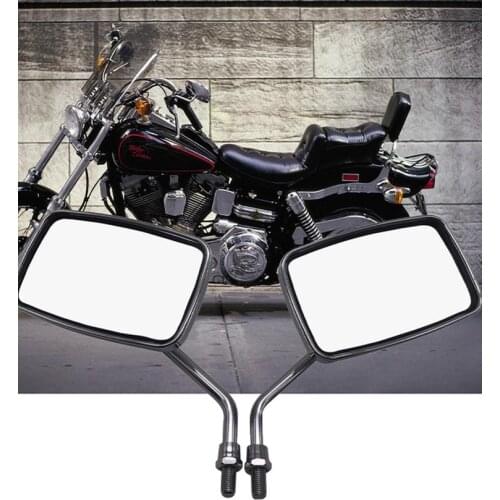 Motorcycle Rearview Side Mirror with 10mm Screws Universal Square Retro Modified Motorbike Cafe Racer Rearview Mirrors