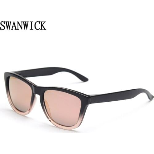 Swanwick TR90 square frame mens sports sunglasses polarized color lens women beach European driving sun shade Summer blue pink