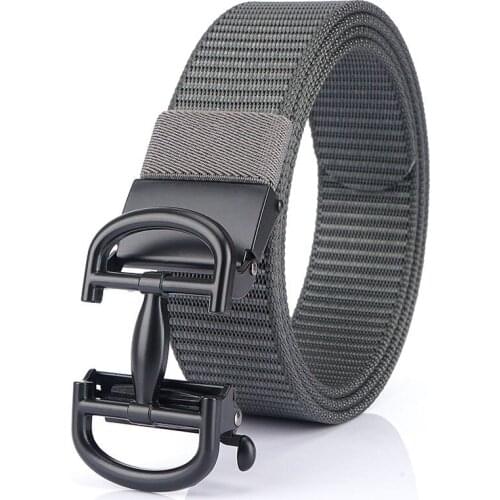 Mens automatic buckle business casual canvas belt, mens fashion belt, trendy wild nylon belt, convenient