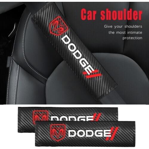 2XCar Seat Belt Pads Seat Shoulder Strap Pad Cushion Cover For Dodge Challenger Avenger SXT Caliber Nitro RAM 1500 Accessories