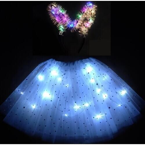 2020 new childrens and girls' luminous skirt led short skirt fluffy short skirt new strange short skirt shiny skirt