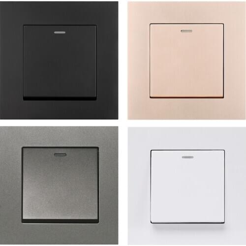 Simple Style PC Panel 1 Gang 2 Way Pass Through On / Off Light Switch Switched Wall Rocker Switch AC 12-250V 16A