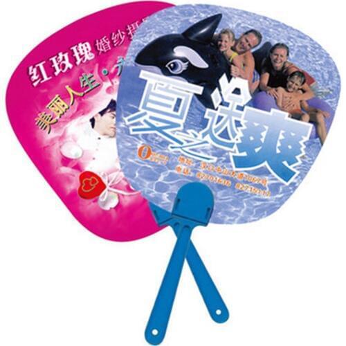 Customized logo printing 500pcs/lot Advertising plastic hand fan for promotion Cute cool PP hand fan for gift