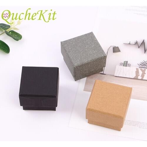 24pcs Kraft Jewelry Gift Cardboard Boxes Pendant Ring Necklace Bracelets Earring Gift Packaging Box With Sponge Inside