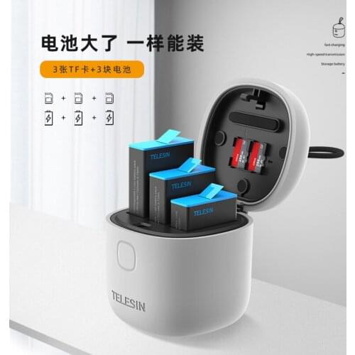 Suitable for go pro9 full decoding battery charger three charging kit Allin box three power camera accessories