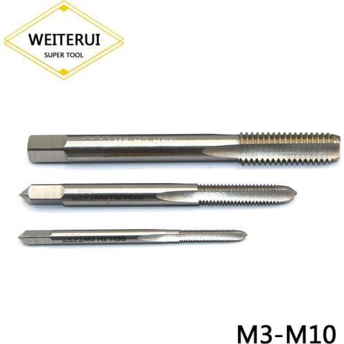 1PC HSS Straight Flute Tap M3 M4 M5 M6 M8 M10 x 0.5mm 0.7mm 0.8mm 1mm 1.25mm Machine Tool High Speed Steel Metric