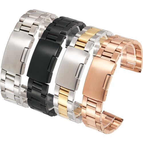 All-steel solid Stainless Steel watchband Mens Womens Watch Strap Band Watch Accessories 18mm 20mm 22mm 24mm 26mm 28mm 30mm