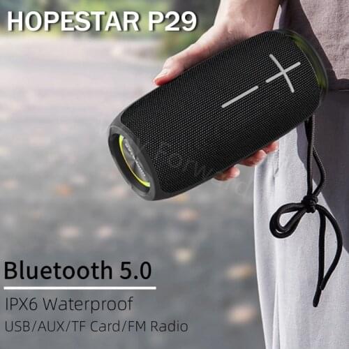 HOPESTAR P29 Subwoofer Wireless Outdoor Waterproof Bluetooth Speaker Portable Sound Bass Column with RGB Colorful Music Center