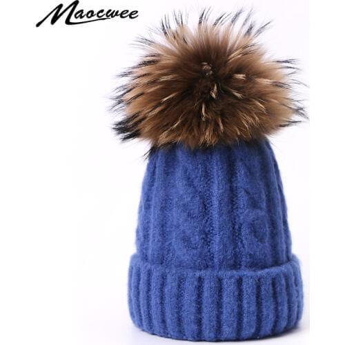 Pompon Hat Beanie Hats Adult Children Women Ladies Cap Female Autumn Winter Knit Caps Solid Color Skullies for Girl Beanies