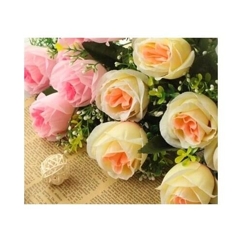 Silk rose flower korea style rose wedding and home decomration fashiong party decorative flower free shipping